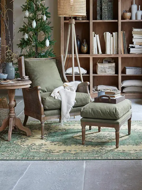 American-Style Mixed-Material Cane-Detailed Sofa — product image 2