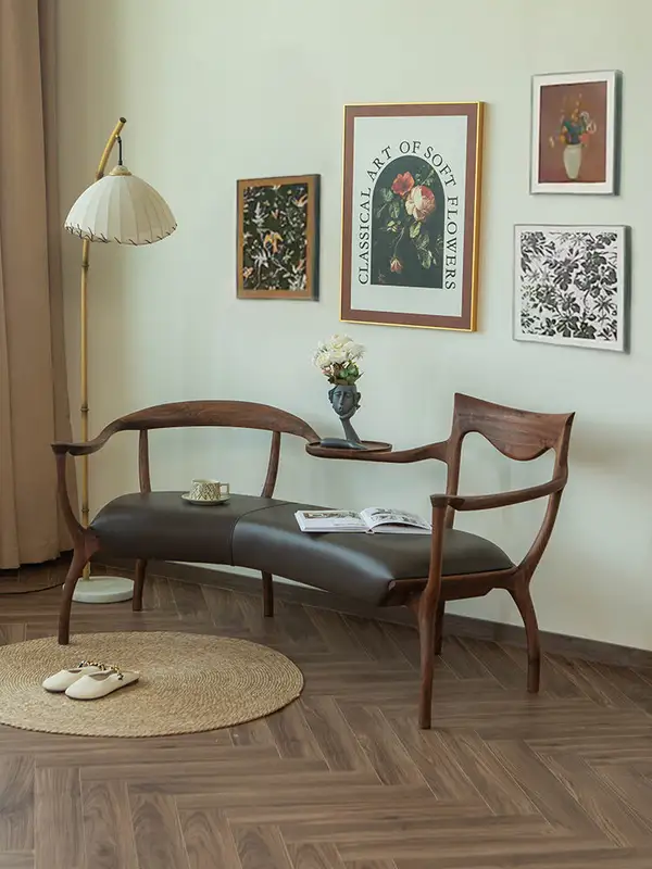 French-Inspired Mixed-Material Lounge Chair — product image 2
