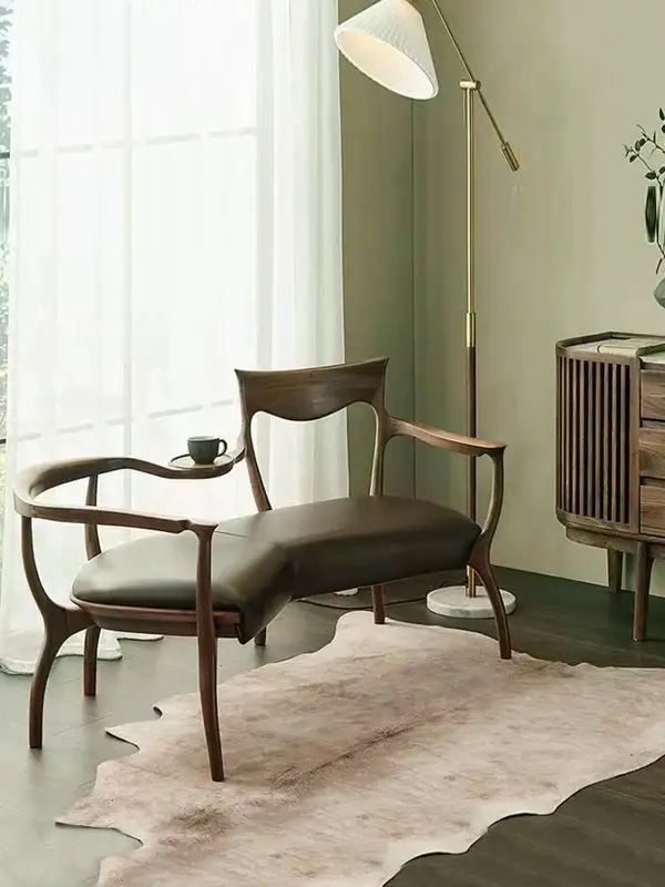 French-Inspired Mixed-Material Lounge Chair — product image 3