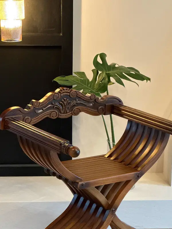 Vintage-Inspired Solid Wood Carved Dining Chair — product image 2