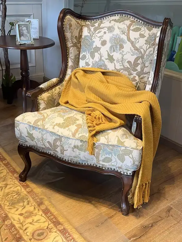 French-Inspired Mixed-Material Lounge Chair — product image 2