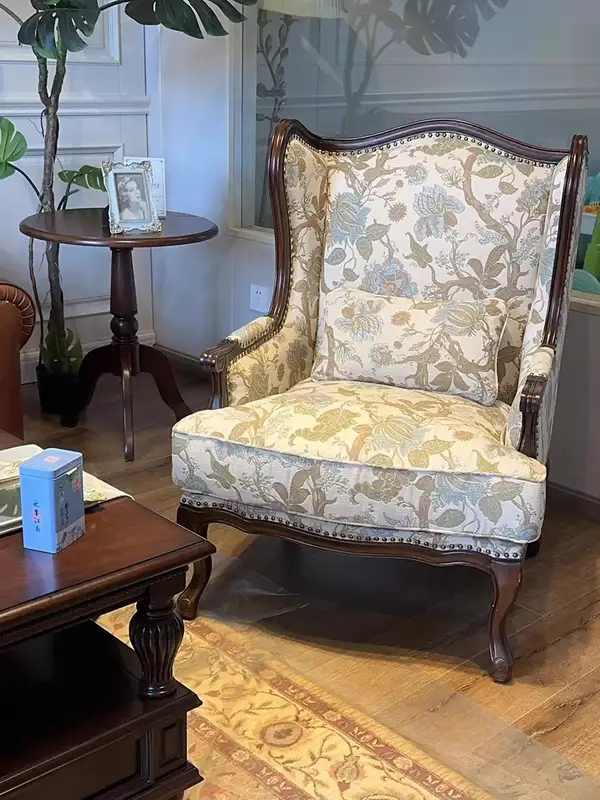 French-Inspired Mixed-Material Lounge Chair — product image 3