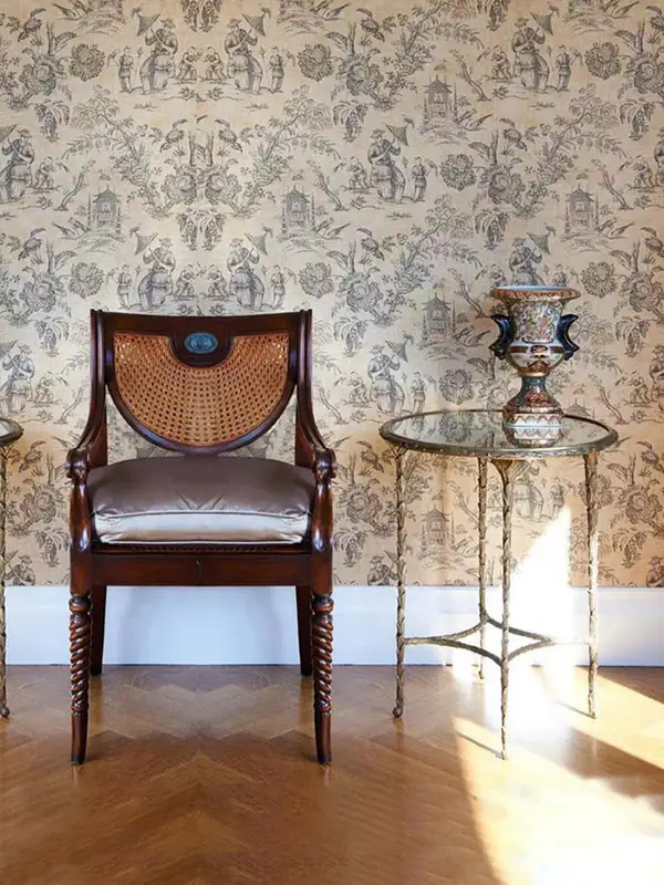 American-Style Solid Wood Cane-Detailed Dining Chair — product image 1