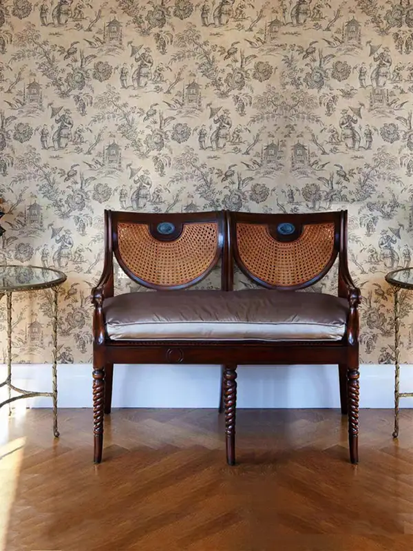 American-Style Solid Wood Cane-Detailed Dining Chair — product image 2