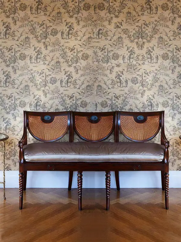 American-Style Solid Wood Cane-Detailed Dining Chair — product image 3