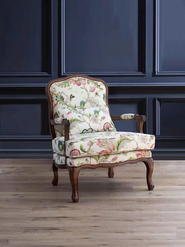 French-Inspired Upholstered Lounge Chair — product image 3