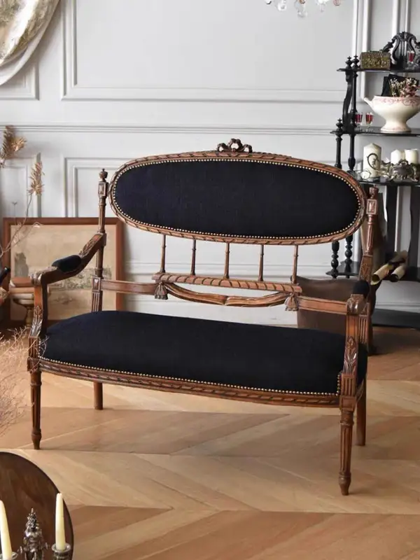 French-Inspired Mixed-Material Lounge Chair — product image 1