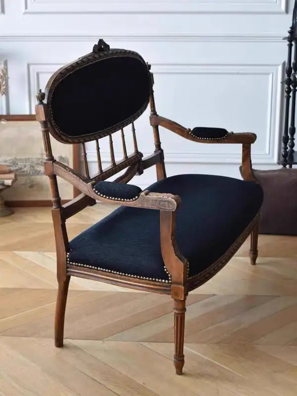 French-Inspired Mixed-Material Lounge Chair — product image 2