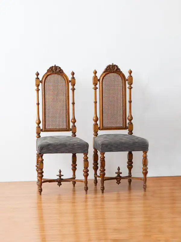 Vintage-Inspired Mixed-Material Carved Dining Chair — product image 2