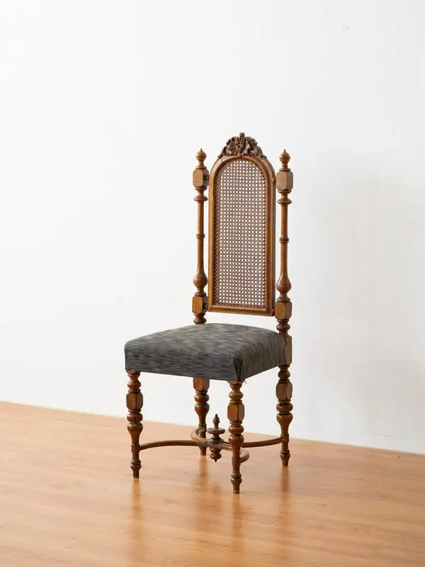 Vintage-Inspired Mixed-Material Carved Dining Chair — product image 3