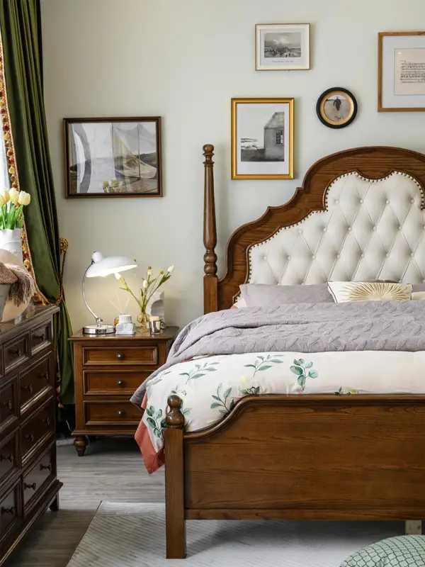 French-Inspired Solid Wood Bed — product image 3
