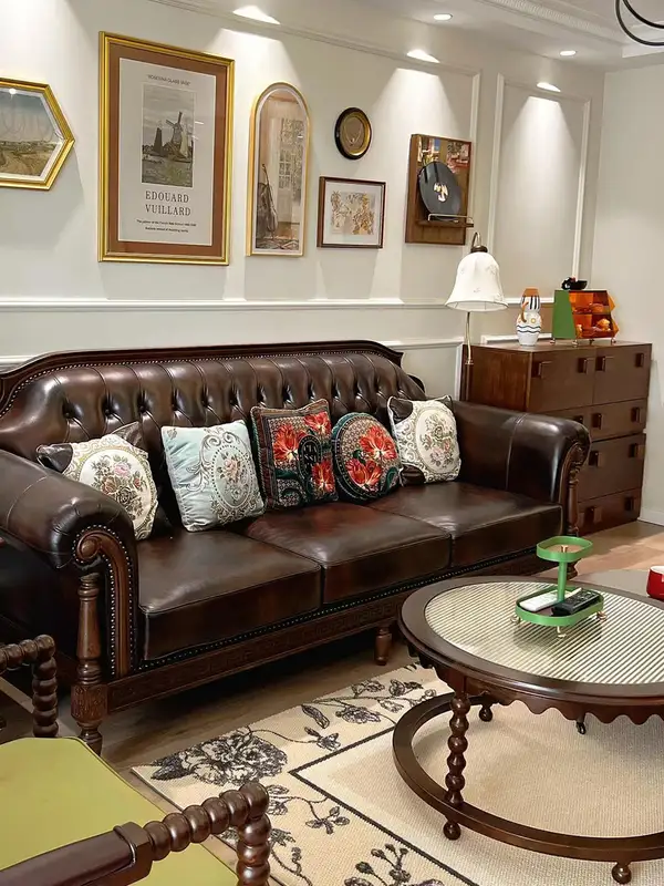 French-Inspired Mixed-Material Sofa — product image 2