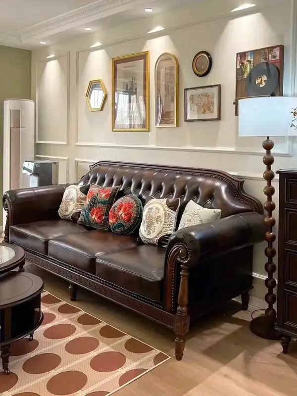 French-Inspired Mixed-Material Sofa — product image 3