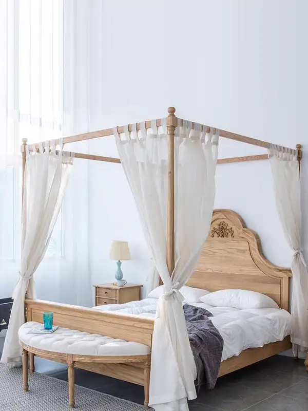French-Inspired Solid Wood Bed — product image 2