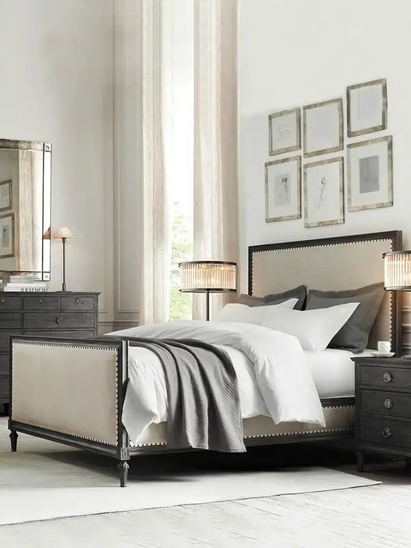 French-Inspired Solid Wood Bed — product image 1