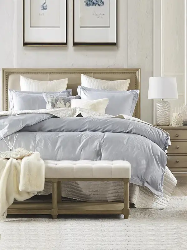 American-Style Mixed-Material Upholstered Bed — product image 3