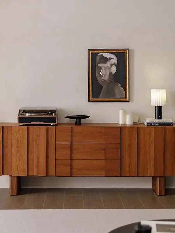 French-Inspired Solid Wood Storage TV Unit — product image 1