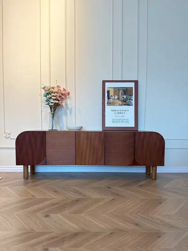 French-Inspired Solid Wood TV Unit — product image 1