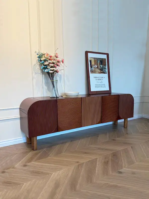 French-Inspired Solid Wood TV Unit — product image 2