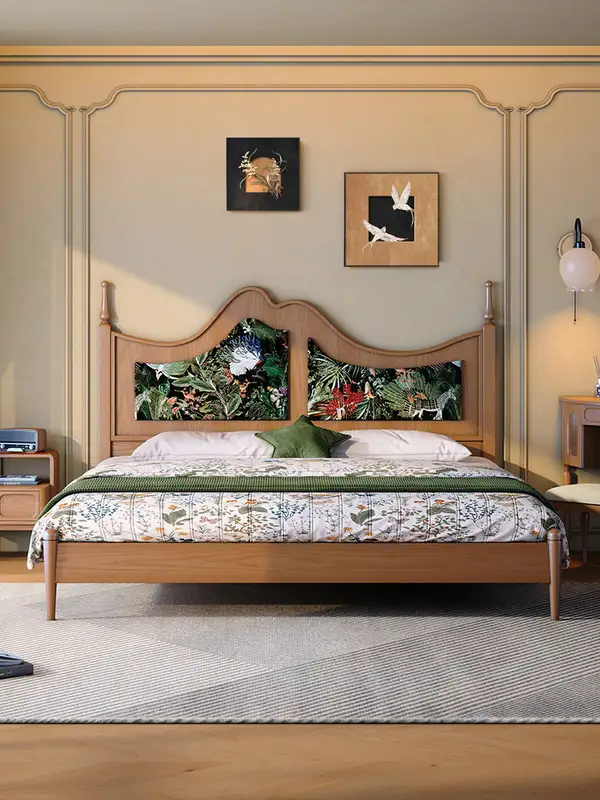 French-Inspired Mixed-Material Upholstered Bed — product image 1