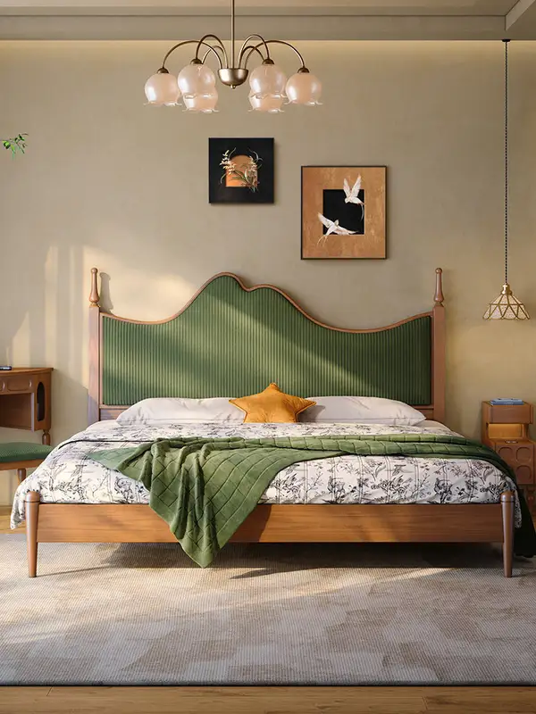 French-Inspired Mixed-Material Upholstered Bed — product image 3