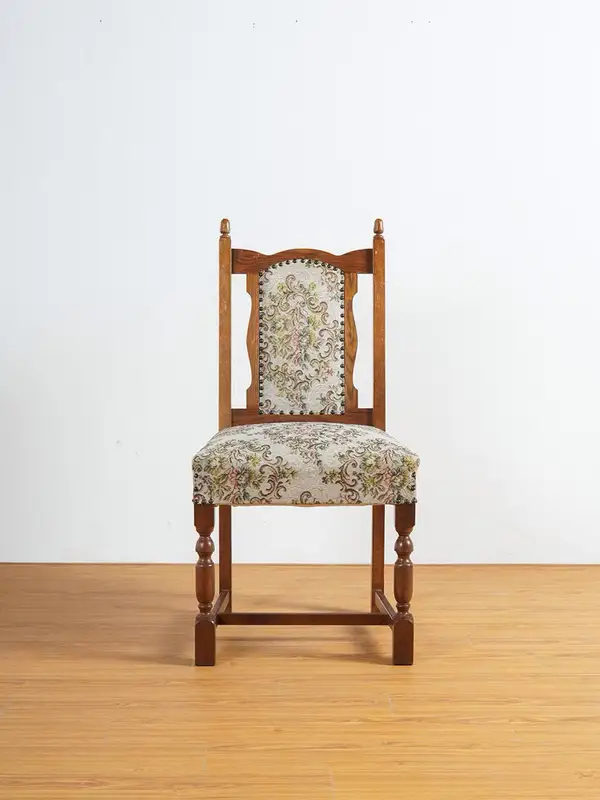 French-Inspired Mixed-Material Upholstered Dining Chair — product image 2