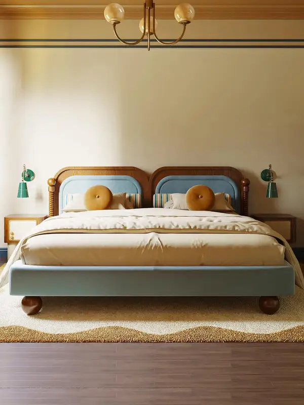 French-Inspired Solid Wood Bed — product image 1