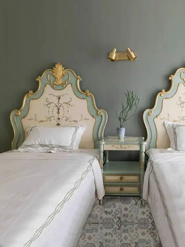 French-Inspired Solid Wood Carved Bed — product image 1