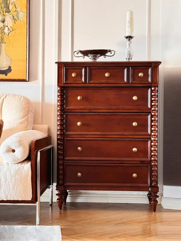 French-Inspired Solid Wood Storage Chest of Drawers — product image 1