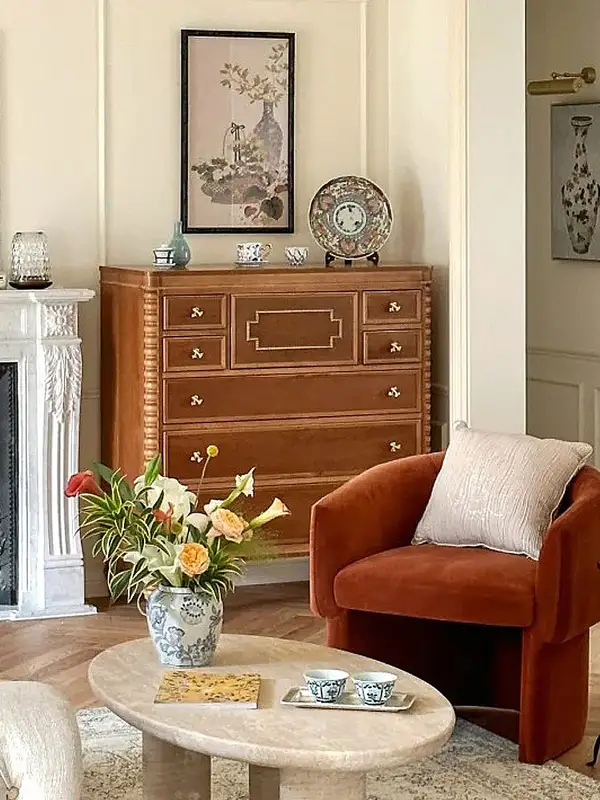 French-Inspired Solid Wood Carved Chest of Drawers — product image 3
