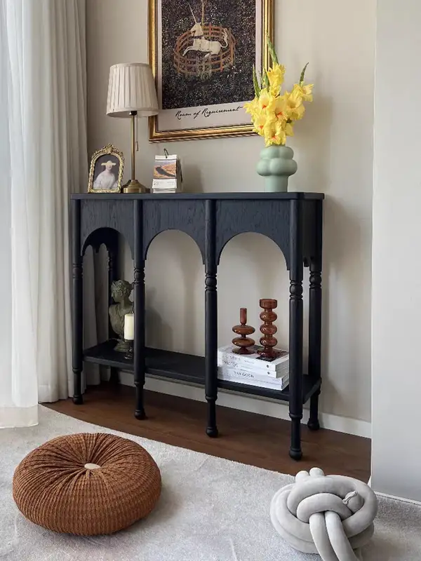 French-Inspired Solid Wood Storage Console Table — product image 2