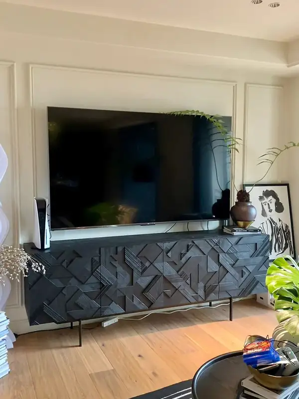 French-Inspired Solid Wood Storage TV Unit — product image 3