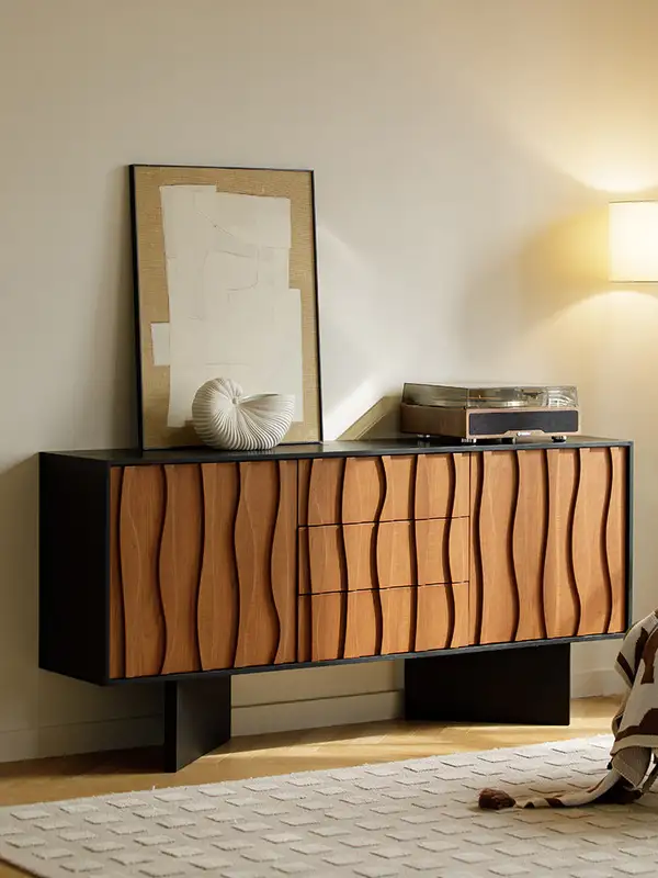French-Inspired Solid Wood Storage TV Unit — product image 2