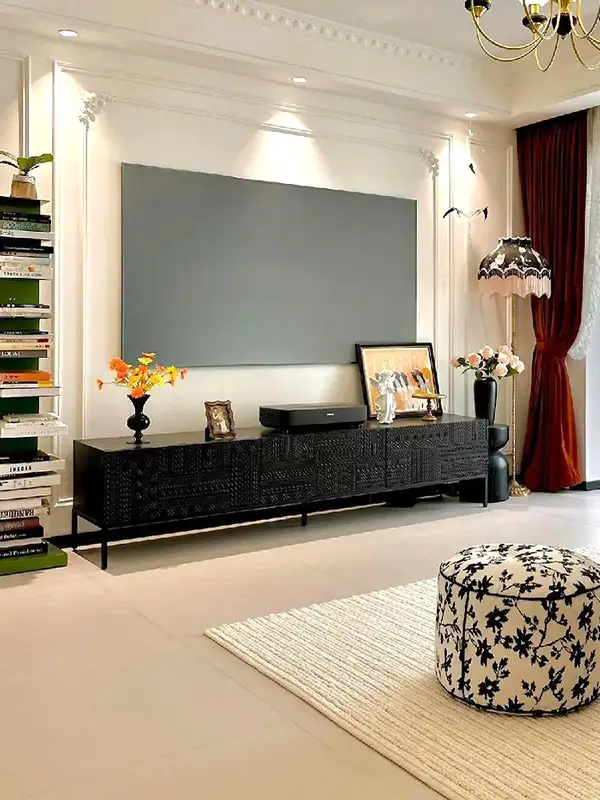 French-Inspired Solid Wood Storage TV Unit — product image 2