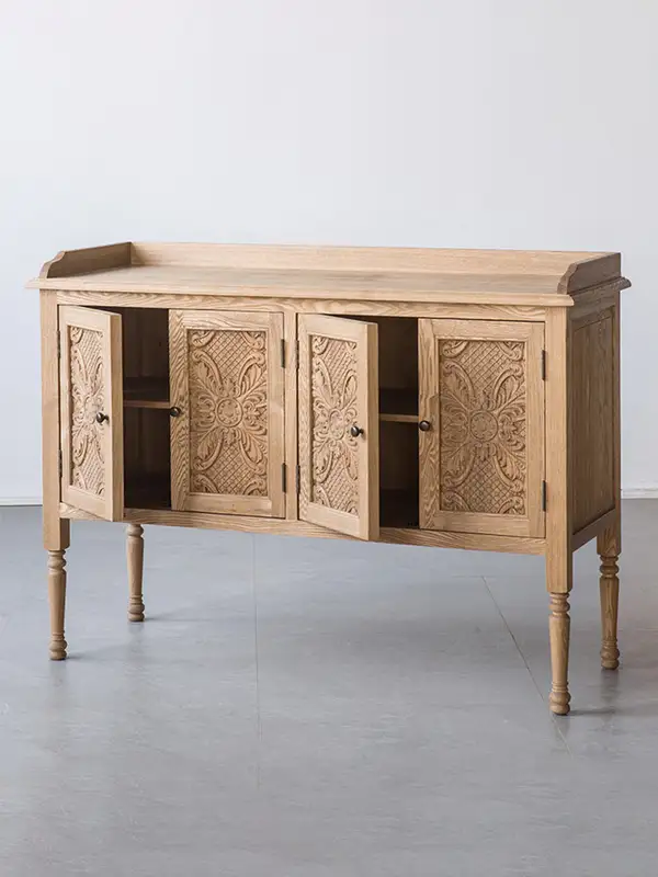 French-Inspired Solid Wood Storage Hallway Cabinet — product image 2