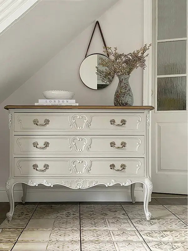 French-Inspired Solid Wood Carved Chest of Drawers — product image 1