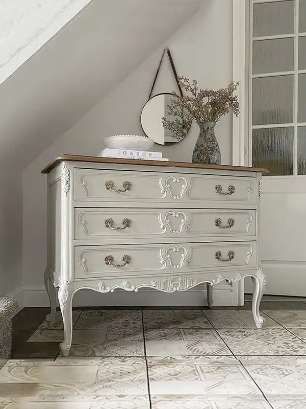 French-Inspired Solid Wood Carved Chest of Drawers — product image 2
