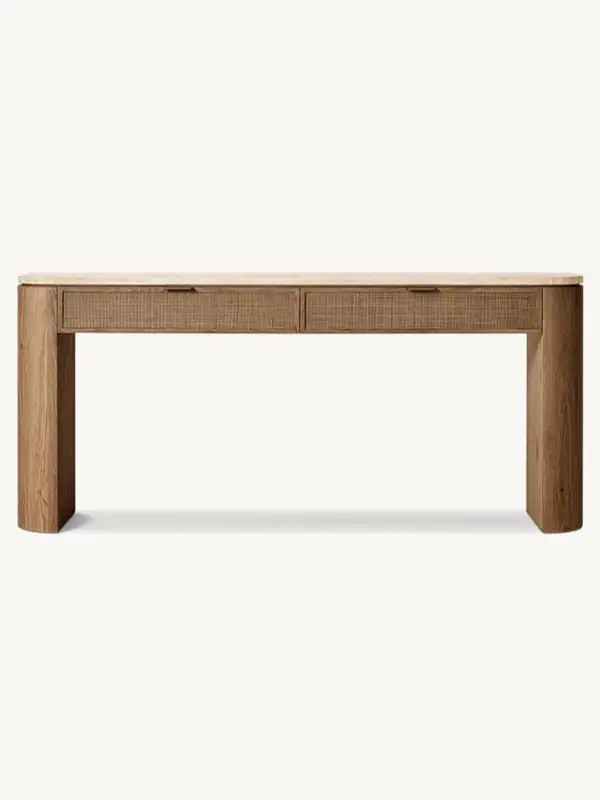 American Country Oak Storage Console Table — product image 5