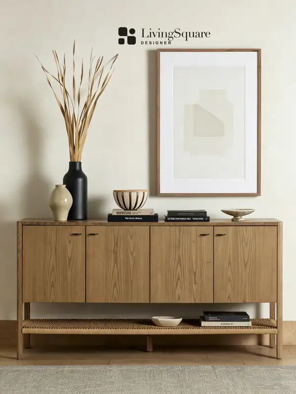 American Country Cane-Front Hallway Cabinet — product image 1