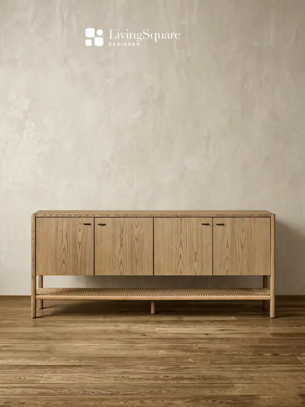 American Country Cane-Front Hallway Cabinet — product image 3