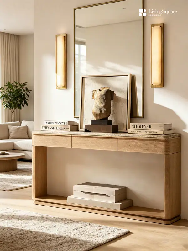 Wabi-Sabi-Inspired Storage Console Table — product image 1