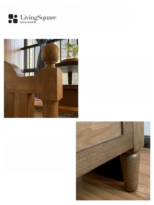 American Country Solid Wood Bed — product image 3