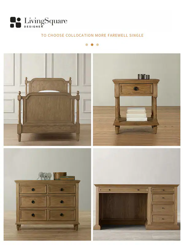 American Country Solid Wood Bed — product image 4