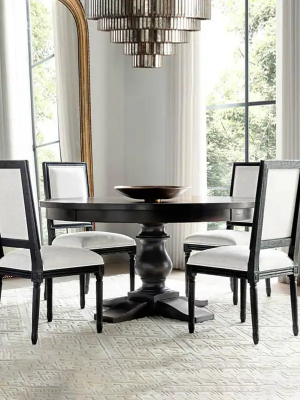 American-Style Wood Round Dining Table — product image 1