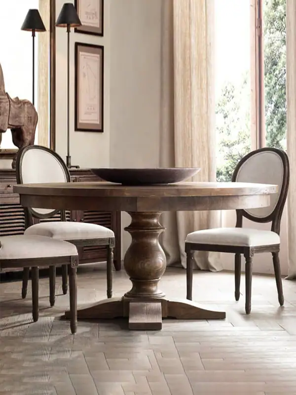 American-Style Wood Round Dining Table — product image 3