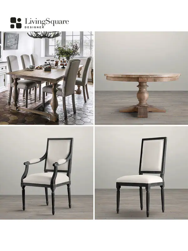 American-Style Wood Round Dining Table — product image 5