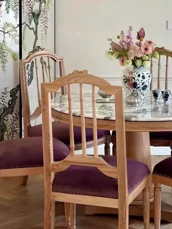 Vintage-Inspired Oak Round Dining Table — product image 5